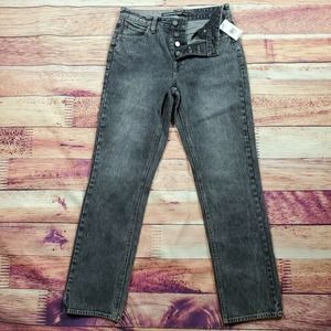 CC - Volcom Stoney Boyfriend Fit Jeans Women 27 X 30 Black Wash Buttonfly NWT